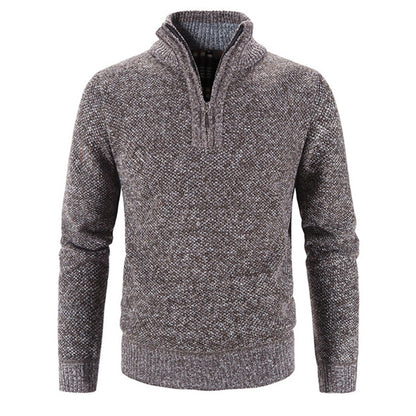 Winter Men's Fleece Thicker Sweater Half Zipper Turtleneck Warm Pullover Quality Male Slim Knitted Sweaters The Clothing Company Sydney