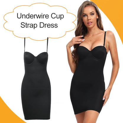 Full Length Shapewear Slips Straight Tube Dress Body Shaper Women Skinny Under Dresses Underwire Cup Black Shapewear The Clothing Company Sydney