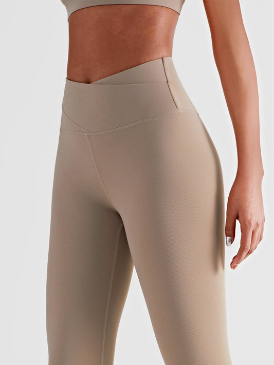 Women's Double Layer Abdominal Tightening Fitness Yoga Pants High Waist Hip Lifting Gym Sports Leggings Nude Tights The Clothing Company Sydney