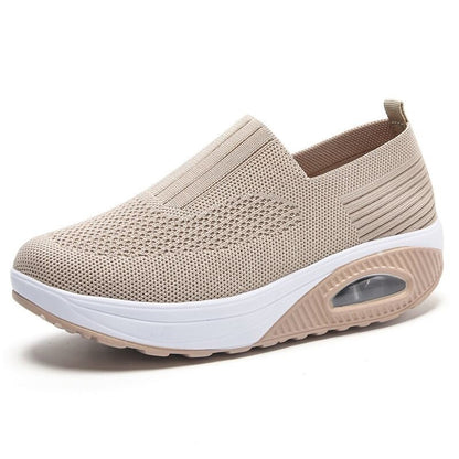 Summer Women's Fashion Vulcanized Sneakers Platform Solid Colour Flat Ladies Shoes Casual Breathable Wedges Ladies Walking Sneakers The Clothing Company Sydney