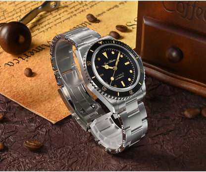 San Martin Men's 38mm Diver 6200 Retro Water Ghost Luxury Sapphire NH35 Automatic Mechanical Vintage 20Bar Luminous Watch Clothing Company Sydney