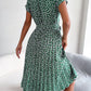 Floral Pleated A Line Long Dress Spring Summer Short Sleeve High Waist Chic Dress The Clothing Company Sydney