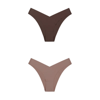 2 Pack Seamless Panties for Women Ice Silk Low Waist Underwear Fitness Sports Lingerie T-back G-string Thong Underwear The Clothing Company Sydney