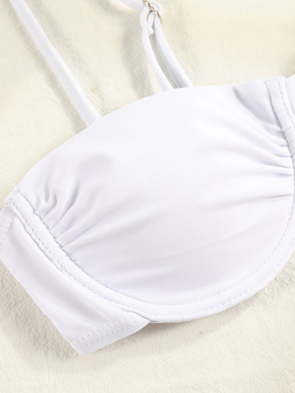 Pleated Bikinis Swimsuit Triangle Bikini Set Swimwear Halter Bathing Suits Bandage Beachwear The Clothing Company Sydney