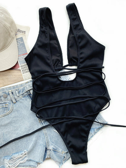 Leopard Strapped Swimwear High Cut One Piece Swimsuit Monokini Push Up Summer Beach Wear Bathing Suit The Clothing Company Sydney