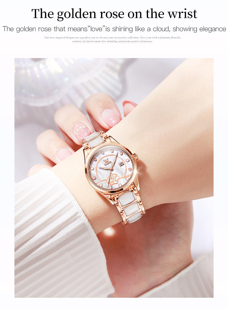 OLEVS Luxury Quartz Japan Movement 30M Water resistant Ceramics Ladies Watch Clothing Company Sydney