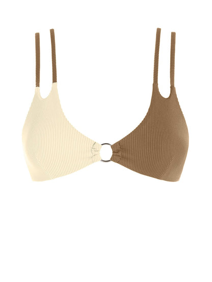 Two Tone Color Block O-ring Honeycomb Textured Bikini Swimwear Mix & Match Swimsuit Separates Beach Top And Bottom The Clothing Company Sydney