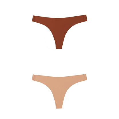 2 Pack Thong G-string Women Seamless Underwear Ice Silk Super Thin Breathable Low Waist Solid Briefs Panties Lingerie The Clothing Company Sydney