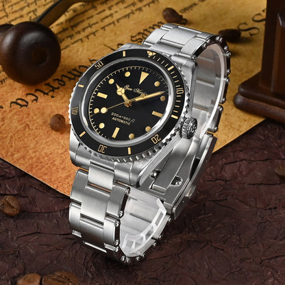 San Martin Men's 38mm Diver 6200 Retro Water Ghost Luxury Sapphire NH35 Automatic Mechanical Vintage 20Bar Luminous Watch Clothing Company Sydney