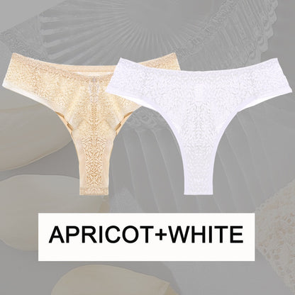 2 Pack Set Floral Lace Women G-String Panty Brazilian Panties Underwear Thongs V Waist Mesh Lingerie Set The Clothing Company Sydney
