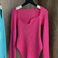 Square Collar Long Sleeve Knitted Pullover Spring Autumn Sweater Winter Top Jumper The Clothing Company Sydney