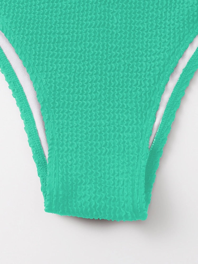 Metal Ring Textured Bikini Swimsuit Swimwear Push Up Bikini Set Bather Bathing Suit Beach Wear Bandage Bikini Set The Clothing Company Sydney