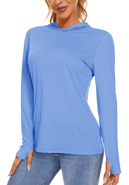 Summer UV/Sun Protection Outdoor Hooded T-shirt Women's Hoodie Shirt UPF 50+ Long Sleeve Fishing Hiking Athletic Shirts The Clothing Company Sydney