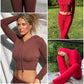 Women's Spring Outfits Casual Zipper Sweater Hoodie Set High Waist Flare Pants Suits Pink Knitted Y2k Two Piece Set The Clothing Company Sydney