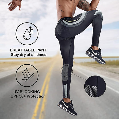 Running Compression Leggings Men's Sports Quick-drying Tights Stretchy Training Pants Gym Fitness Print Men Jogger The Clothing Company Sydney