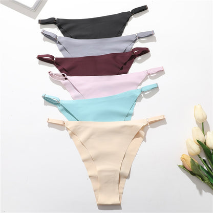 2 pack Seamless Silky G-String Thongs Lingerie Low Rise Panties Adjustable Waistband Straps Hipster Underwear Intimates The Clothing Company Sydney