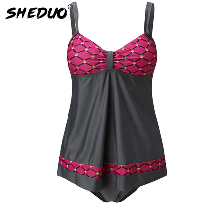 Plus Size Tankini Swimwear Plaid Bikini Bathing Suit Beach Wear Swimsuit Bow Tied Deep V Bodysuit Summer wear The Clothing Company Sydney