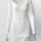 Green Long Sleeve Knitted Dress Elegant Sweetheart Neck Party Autumn Winter Bodycon Sweater Dress The Clothing Company Sydney