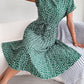 Floral Pleated A Line Long Dress Spring Summer Short Sleeve High Waist Chic Dress The Clothing Company Sydney