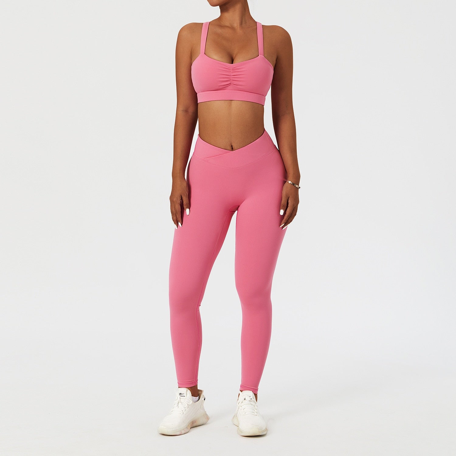 2 Piece Women's Yoga Set Workout Shirts Sport Pants Bra Gym Suits Fitness Shorts Crop Top High Waist Running Leggings Sports Sets The Clothing Company Sydney