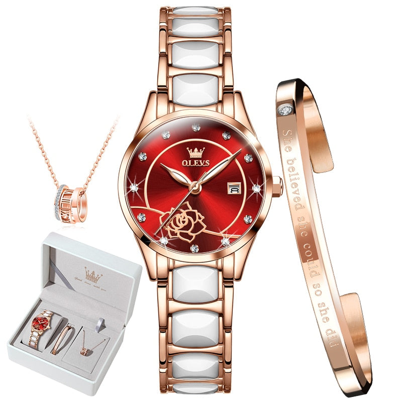 OLEVS Luxury Quartz Japan Movement 30M Water resistant Ceramics Ladies Watch Clothing Company Sydney