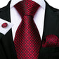 Designer Wedding Men's Tie Red  Solid Striped Paisley Neckties For Men Business Hanky Cufflinks Tie Set The Clothing Company Sydney