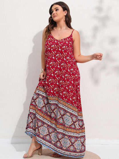 Ditsy Floral Maxi Cami Dress Backless Plus Size Women's Summer Elegant Large Hem Beach Dresses The Clothing Company Sydney