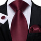 Designer Wedding Men's Tie Red  Solid Striped Paisley Neckties For Men Business Hanky Cufflinks Tie Set The Clothing Company Sydney