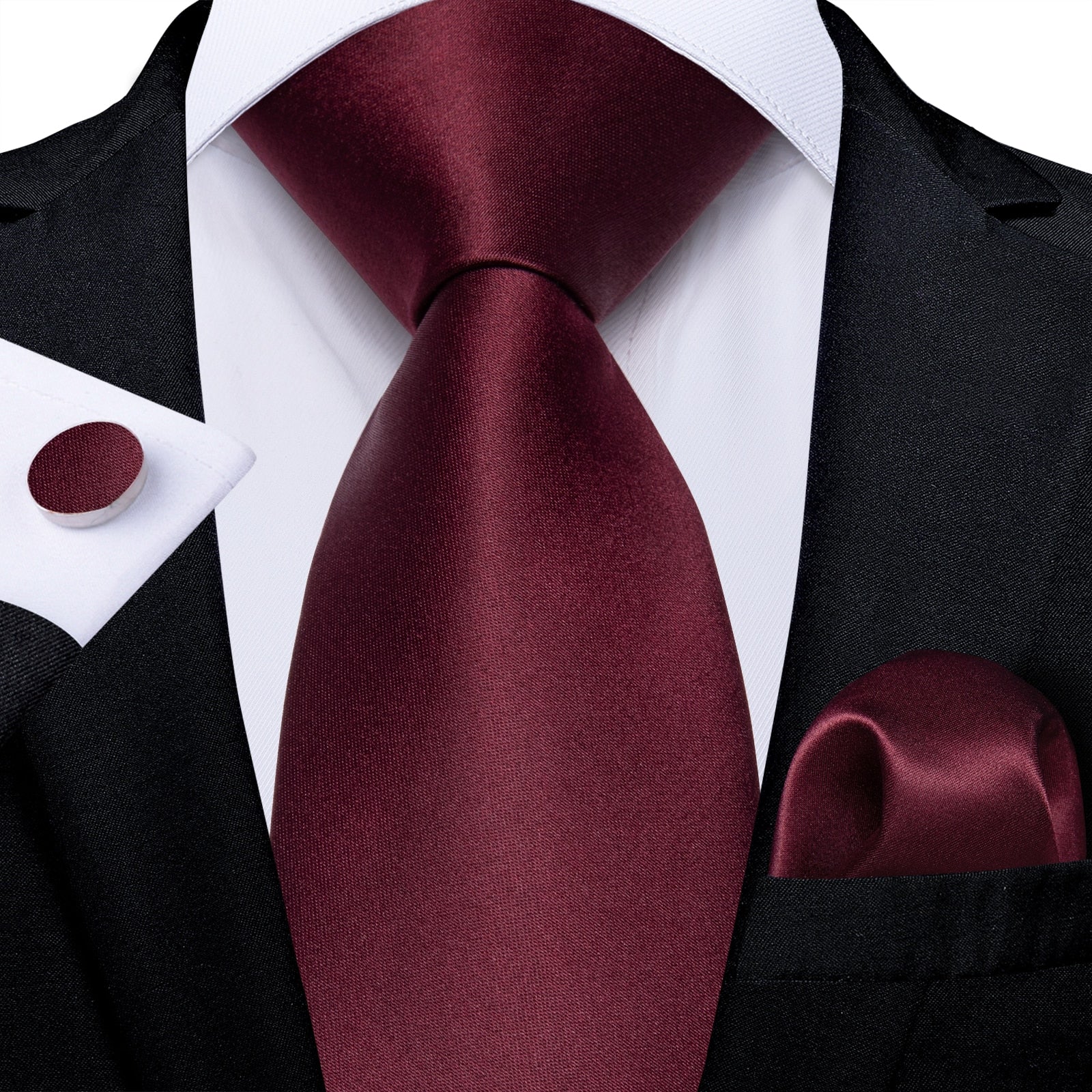 Designer Wedding Men's Tie Red  Solid Striped Paisley Neckties For Men Business Hanky Cufflinks Tie Set The Clothing Company Sydney