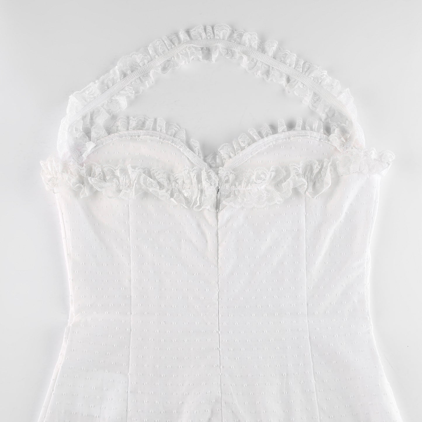 y2k Ruffles Bow Cute Sweet Sundress Fairycore Backless Party Beach Halter Zip Bodycon Mini Dress The Clothing Company Sydney