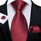 Designer Wedding Men's Tie Red  Solid Striped Paisley Neckties For Men Business Hanky Cufflinks Tie Set The Clothing Company Sydney