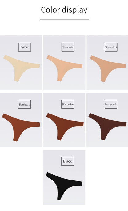 2 Pack Thong G-string Women Seamless Underwear Ice Silk Super Thin Breathable Low Waist Solid Briefs Panties Lingerie The Clothing Company Sydney