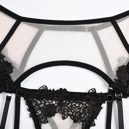 Lingerie Thong Panties Female Underwear Sets Patchwork Lace 3-Piece Transparent Bra Brief Costume Outfits Set The Clothing Company Sydney