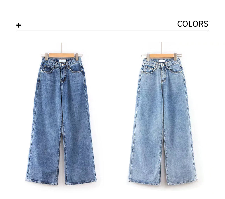 Y2k Wide Leg Pants High Waist Mom Jeans Fashion Denim Trousers Blue Jeans The Clothing Company Sydney