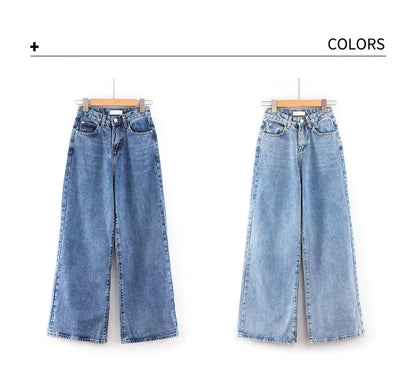 Y2k Wide Leg Pants High Waist Mom Jeans Fashion Denim Trousers Blue Jeans The Clothing Company Sydney