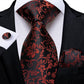 Designer Wedding Men's Tie Red  Solid Striped Paisley Neckties For Men Business Hanky Cufflinks Tie Set The Clothing Company Sydney