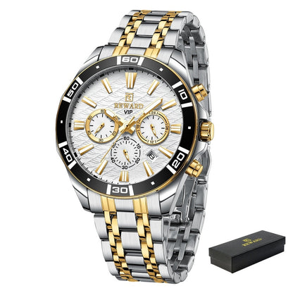 Mens Watch Waterproof Sport Wristwatch for Men Stainless Steel Business Quartz Watches Clock Gift for Father Birthday The Clothing Company Sydney
