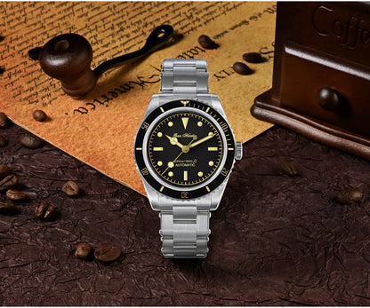 San Martin Men's 38mm Diver 6200 Retro Water Ghost Luxury Sapphire NH35 Automatic Mechanical Vintage 20Bar Luminous Watch Clothing Company Sydney