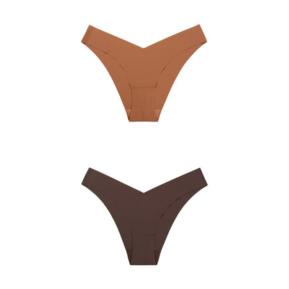 2 Pack Seamless Panties for Women Ice Silk Low Waist Underwear Fitness Sports Lingerie T-back G-string Thong Underwear The Clothing Company Sydney