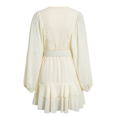 Belt blue plaid batwing long sleeve women dress summer Office ruffle shirt mini dress Casual button A-line Dress - The Clothing Company Sydney