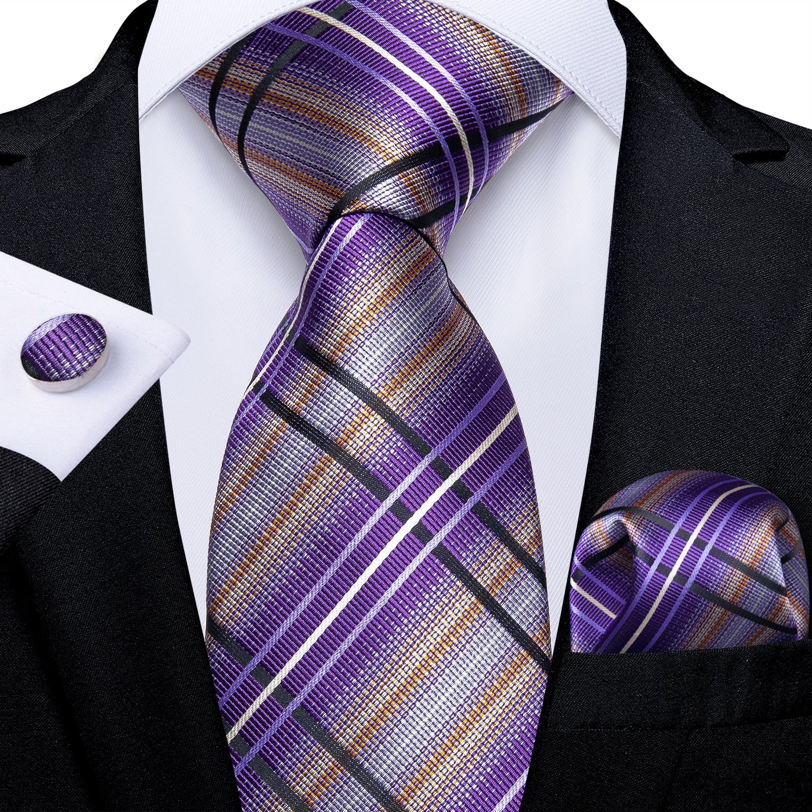 Men Purple Floral Paisley Necktie Business Formal 100% Silk Tie Pocket Square Set For Wedding Party The Clothing Company Sydney