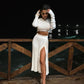 2 Piece Sweater Cropped Top Midi Skirt Matching Set Outfits Button Up Split Skirt Set The Clothing Company Sydney