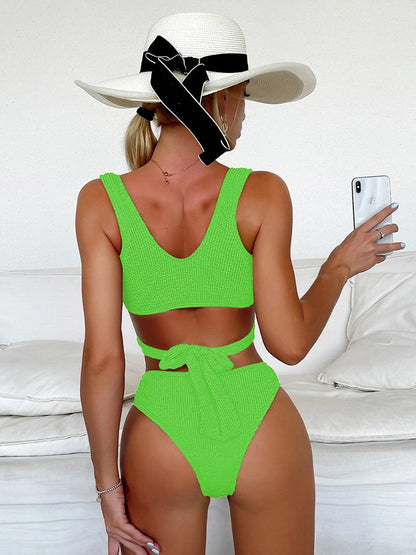 Metal Ring Textured Bikini Swimsuit Swimwear Push Up Bikini Set Bather Bathing Suit Beach Wear Bandage Bikini Set The Clothing Company Sydney