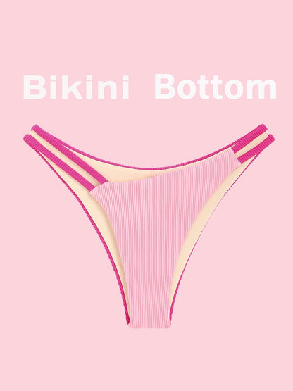 Two Tone Color Block O-ring Honeycomb Textured Bikini Swimwear Mix & Match Swimsuit Separates Beach Top And Bottom The Clothing Company Sydney