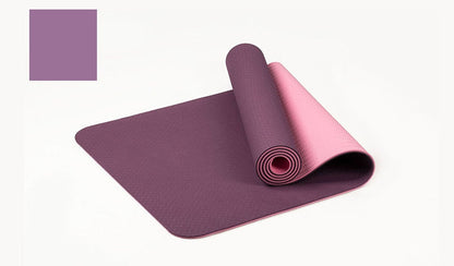 183*61cm 6mm Thick Double Color Non-slip TPE Yoga Mat Quality Exercise Sport Mat for Fitness Gym Home Pad with Carry Bag The Clothing Company Sydney