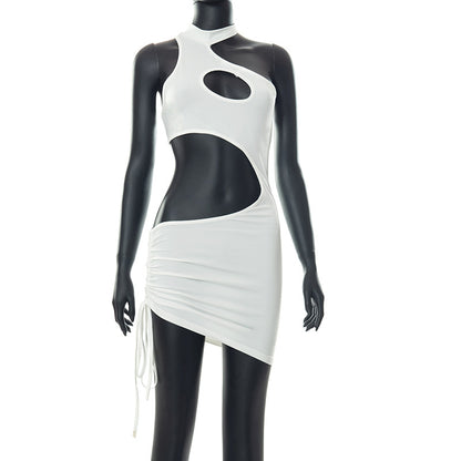 Irregular Cut Out Mini Bodycon Dress Summer Going Out Club Wear Outfits White Black Dresses The Clothing Company Sydney