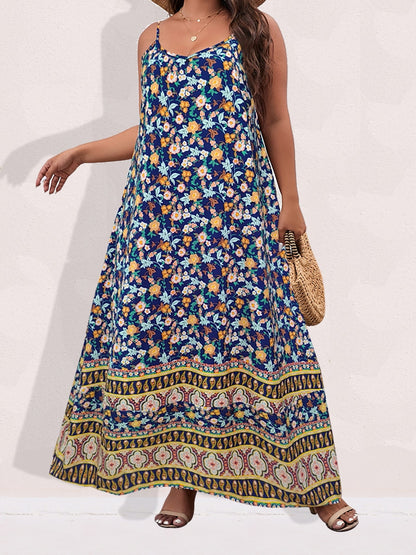 Ditsy Floral Maxi Cami Dress Backless Plus Size Women's Summer Elegant Large Hem Beach Dresses The Clothing Company Sydney