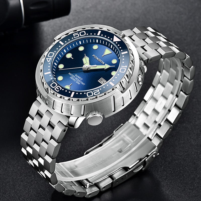 Lige Fashion Mens Watches Foxbox Top Brand Luxury 5ATM Sports Waterproof Quartz Date Luminous Watch The Clothing Company Sydney