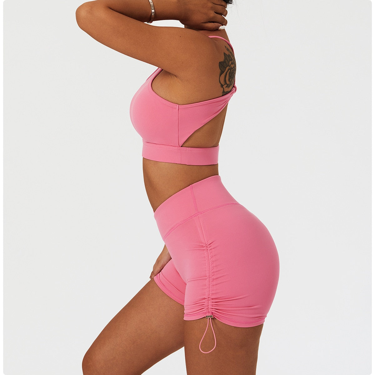 2 Piece Women's Yoga Set Workout Shirts Sport Pants Bra Gym Suits Fitness Shorts Crop Top High Waist Running Leggings Sports Sets The Clothing Company Sydney