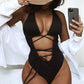Leopard Strapped Swimwear High Cut One Piece Swimsuit Monokini Push Up Summer Beach Wear Bathing Suit The Clothing Company Sydney